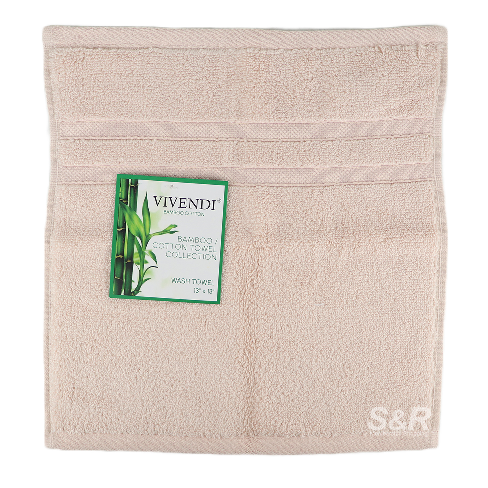 Vivendi Bamboo Collection Wash Towel Soft Pink 13x13 1pc Vivendi Bamboo Collection Wash Towel Soft Pink 13x13 1pc